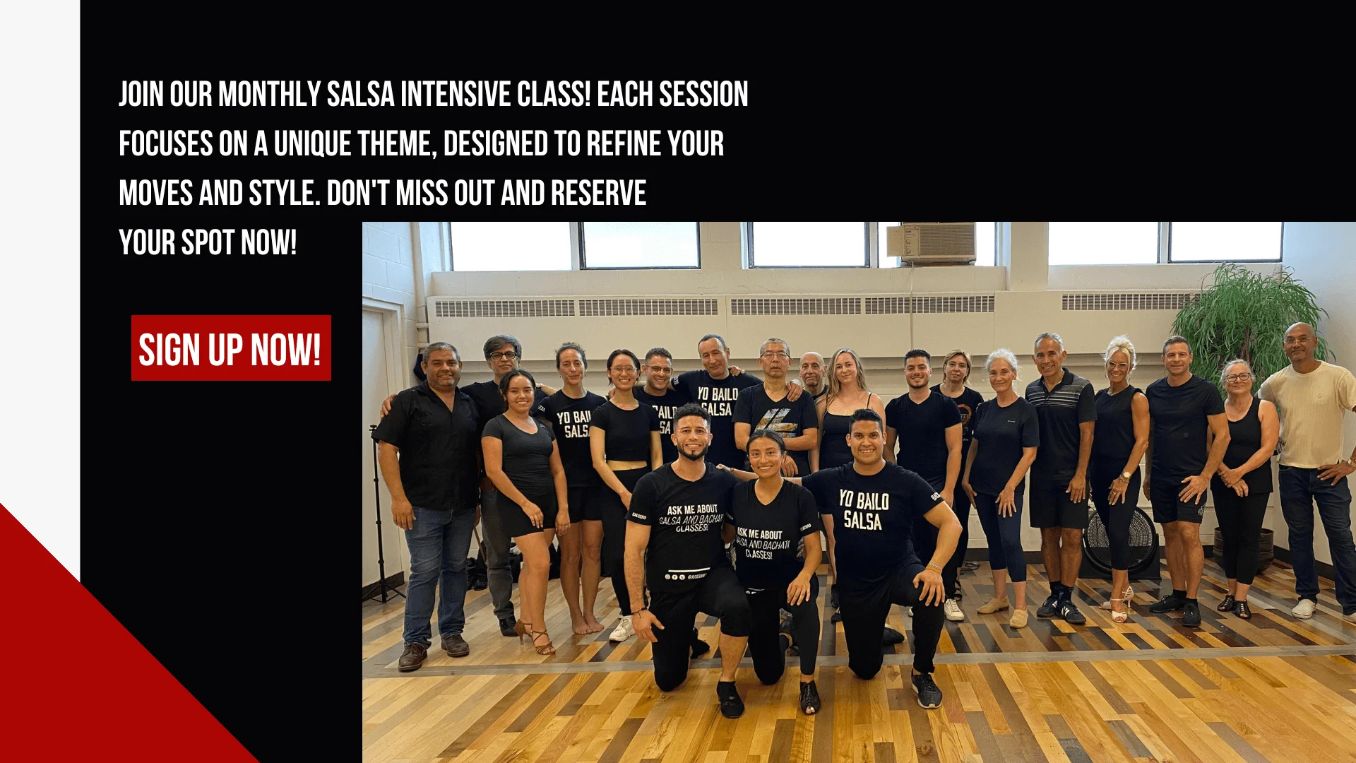 A group salsa lesson in progress at the Josesandance studio